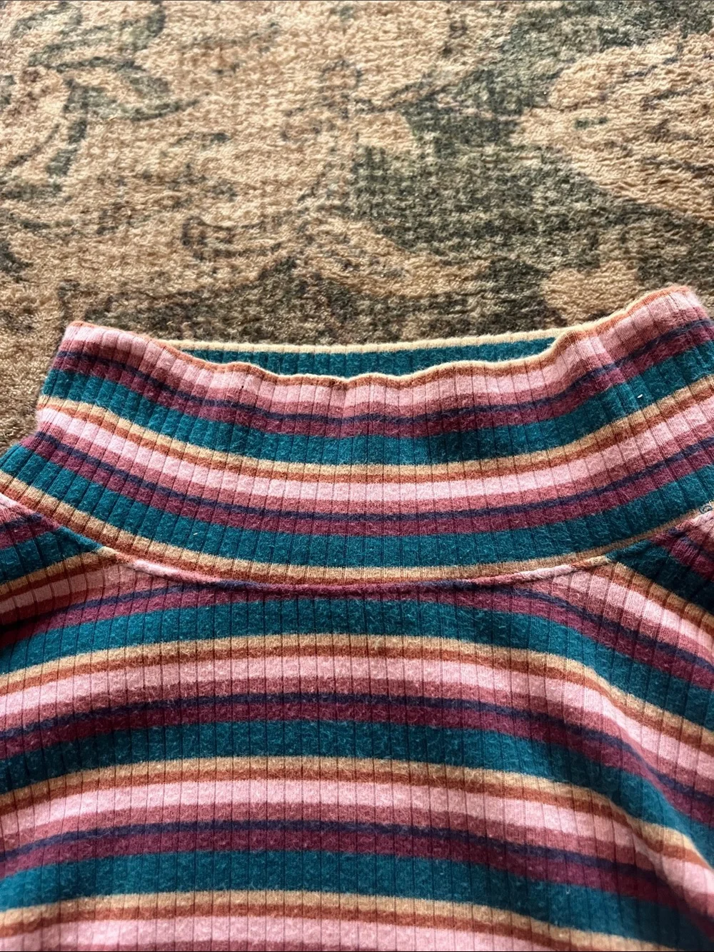 OshKosh B'gosh Girls' Striped Turtleneck - Pink, Blue & Teal
